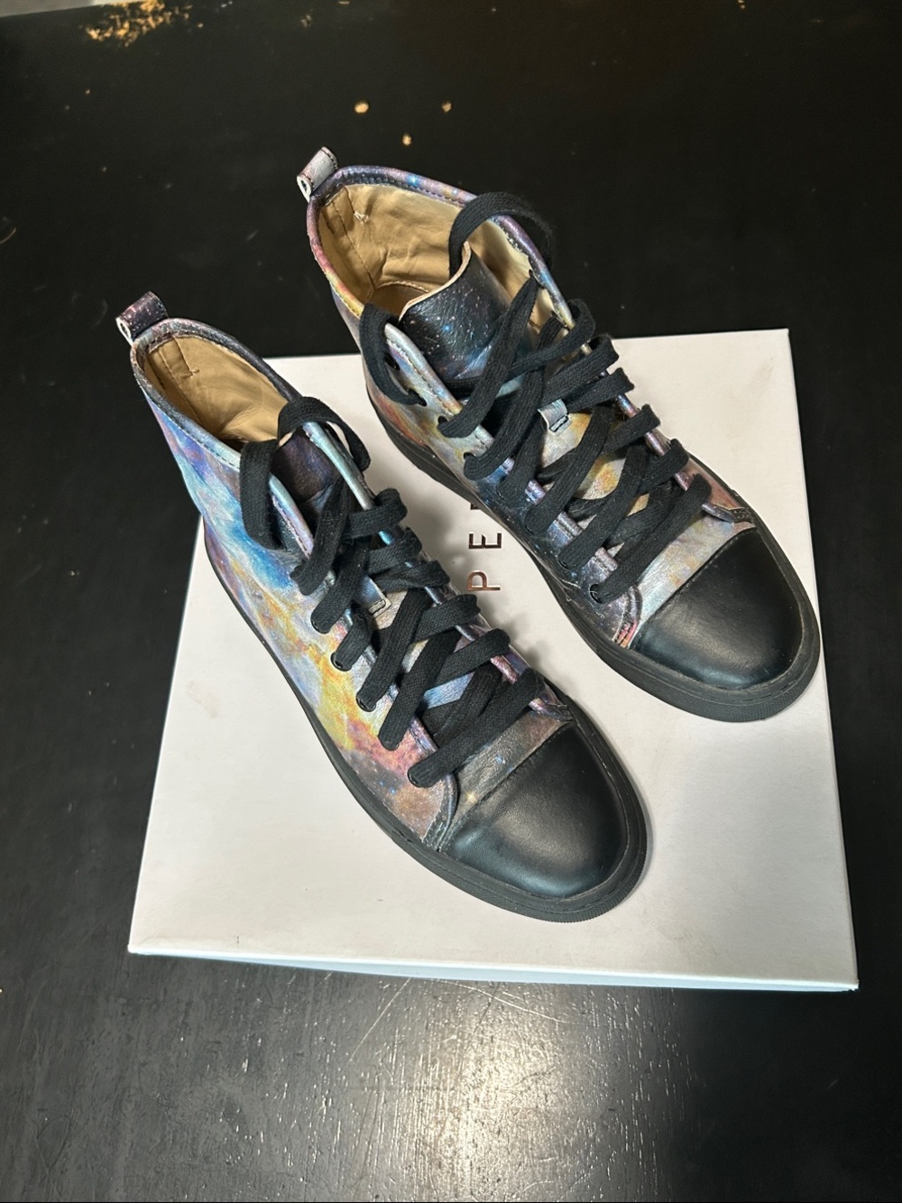 Katy Perry Collections Galaxy Print High-Top Sneakers - Black Toe